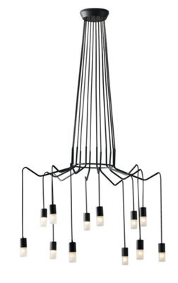 Luminosa Lighting Luminosa Spider 12 Light Hanging Wire Pendant, Anthracite, G9