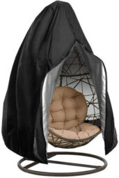 (Black, 230 200Cm) Hanging Chair, Garden Rattan Wicker Waterproof Protective Cover For Egg Chair - thumbnail 1
