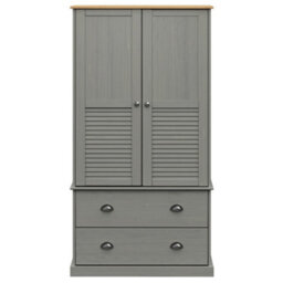 Vidaxl Wardrobe Vigo Grey 90X55X170 Cm Solid Wood Pine Wardrobes - thumbnail 4