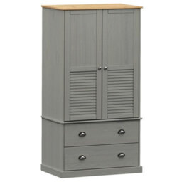 Vidaxl Wardrobe Vigo Grey 90X55X170 Cm Solid Wood Pine Wardrobes - thumbnail 2