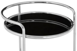 Orsina Movable Round Silver Finish Trolley, Tempered Glass Drinks Trolley For Parties, Elegant Kitchen Trolley - thumbnail 5