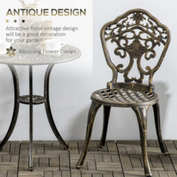 Wyld Haus Bava Bronze Cast Aluminium 3-Piece Garden Bistro Set With Parasol Hole - Round Table - thumbnail 4