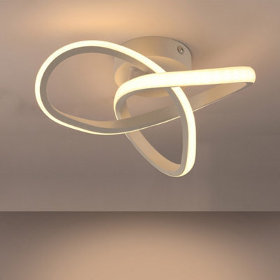 Led Ceiling Light 24W Mobius Strip Acrylic Silver Warm White - image 1