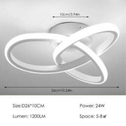 Led Ceiling Light 24W Mobius Strip Acrylic Silver Warm White - thumbnail 4