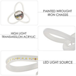 Led Ceiling Light 24W Mobius Strip Acrylic Silver Warm White - thumbnail 6