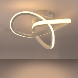 Led Ceiling Light 24W Mobius Strip Acrylic Silver Warm White