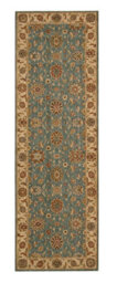 Traditional Aqua Wool Luxurious Bordered Floral Rug For Dining Room Bedroom & Living Room-168Cm X 251Cm - thumbnail 6