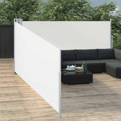 Walplus Retractable Side Awning Garden Sun Shade Canopy Gazebo For Back Door, Porch, Patio Cream 100X1000 Cm - image 1