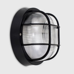 Valuelights Pendle Modern Black Ip44 Rated Outdoor Garden Security Round Bulkhead Wall Light - thumbnail 4