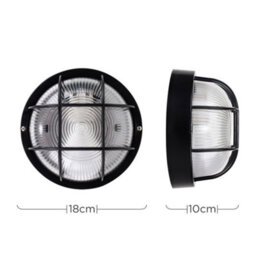 Valuelights Pendle Modern Black Ip44 Rated Outdoor Garden Security Round Bulkhead Wall Light - thumbnail 6