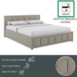 Lassic Vida Designs Vanita King Ottoman Fabric Bed, Beige (2) - thumbnail 6
