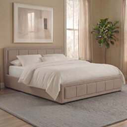 Lassic Vida Designs Vanita King Ottoman Fabric Bed, Beige (2) - thumbnail 2