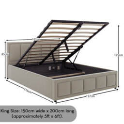 Lassic Vida Designs Vanita King Ottoman Fabric Bed, Beige (2) - thumbnail 3