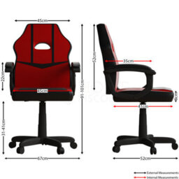 Lassic Vida Designs Comet Red & Black Racing Gaming Chair Ukfr High Back Adjustable Height - thumbnail 2