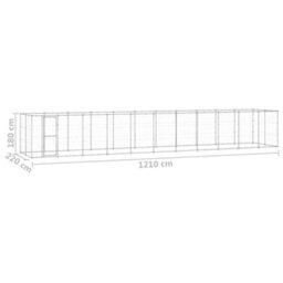 Berkfield Outdoor Dog Kennel Galvanised Steel 26.62 M2 - thumbnail 6
