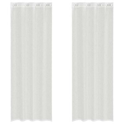 Berkfield Durable Voile Curtains With Grommets 2 Pcs White