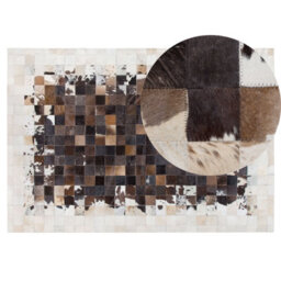 Beliani Rug Okculu Brown 140 X 200 Cm Leather - thumbnail 1