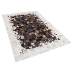 Beliani Rug Okculu Brown 140 X 200 Cm Leather - thumbnail 4