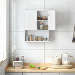 Costway Bathroom Storage Cabinet Wall Mounted Vanity Storage Cupboard W/ Adjustable Shelf - thumbnail 4