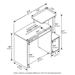 Desk, Gaming Desk, Computer Desk, Office Desk, White - thumbnail 2