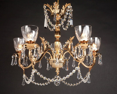 Luminosa Lighting Luminosa Livorno Halogen Strass 5 Arm Chandelier