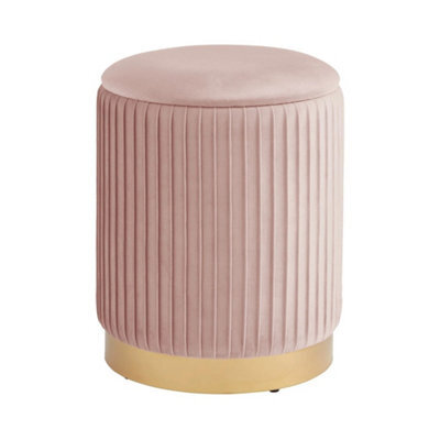 Pleated Storage Stool Blush Pink - image 1