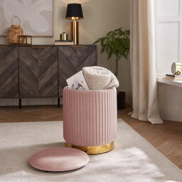Pleated Storage Stool Blush Pink - thumbnail 4