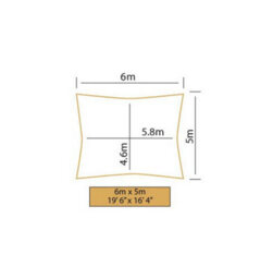 Kookaburra 6M X 5M Rectangle Water Resistant Blue Garden Patio Sun Shade Sail Canopy 96.5% Uv Block With Free Rope - thumbnail 3
