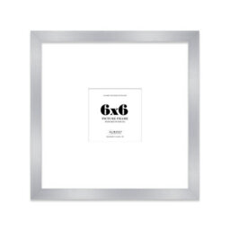 "6X6"" Silver Picture Frame - 6X6"" Square Frame With 3X3"" Mount For 6X6""/3X3"" Pictures Classic Style Frame For Home Décor, 1 Pack" - thumbnail 1