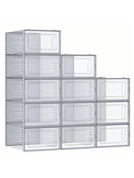 LEDREM Shoe Boxes, Pack Of 12 Stackable Shoe Storage Organisers, Foldable And Versatile For Sneakers, Fit Up To Uk Size 13 - thumbnail 6