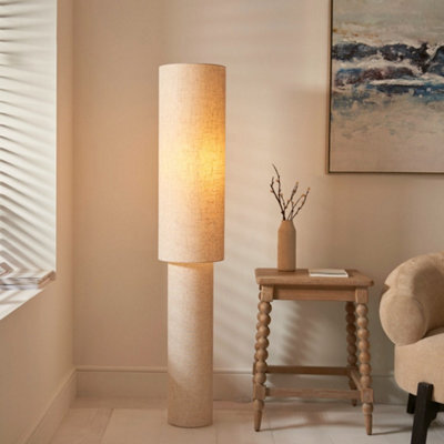 Pagazzi Lighting Pagazzi Buxton Natural Faux Linen Column Floor Lamp