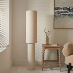 Pagazzi Lighting Pagazzi Buxton Natural Faux Linen Column Floor Lamp - thumbnail 2