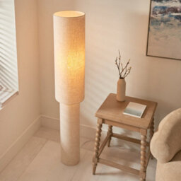 Pagazzi Lighting Pagazzi Buxton Natural Faux Linen Column Floor Lamp - thumbnail 3