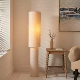 Pagazzi Lighting Pagazzi Buxton Natural Faux Linen Column Floor Lamp