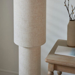 Pagazzi Lighting Pagazzi Buxton Natural Faux Linen Column Floor Lamp - thumbnail 5