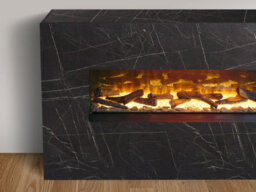 Acantha Bloc Pre-Built Fully Inset Media Wall Suite & Tv Board In Black Marble Effect - thumbnail 4