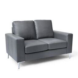 Furniture in Fashion Baltic Faux Leather 2 Seater Sofa In Dark Grey - thumbnail 5