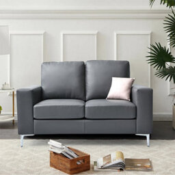 Furniture in Fashion Baltic Faux Leather 2 Seater Sofa In Dark Grey - thumbnail 3