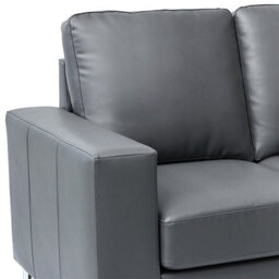 Furniture in Fashion Baltic Faux Leather 2 Seater Sofa In Dark Grey - thumbnail 7
