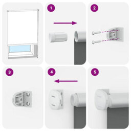 Walplus Light Grey Blackout Roller Blind 85X150 Cm, Fabric Width 80.7 Cm, Polyester - thumbnail 6
