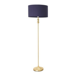 Valuelights Maggie Gold Metal Candlestick Floor Lamp With Navy Blue Fabric Lamp Shade - thumbnail 2