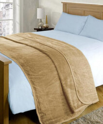 Casabella Deluxe Soft Faux Fur Mink Fleece Throw Blanket