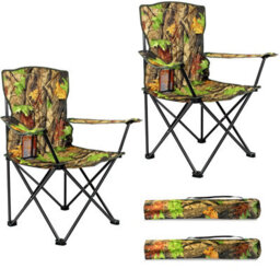 Crystals 2X Portable Folding Outdoor Chair  Ideal For Camping, Garden, Fishing & Travel - thumbnail 1