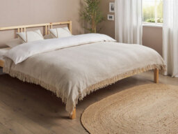 Beliani Bedspread Yerbent Cotton 150 X 200 Cm Light Grey - thumbnail 2