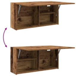 Walplus Bathroom Wall Cabinet Old Wood 80X25X40 Cm Engineered Wood - thumbnail 9