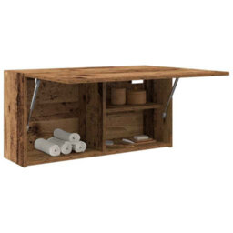 Walplus Bathroom Wall Cabinet Old Wood 80X25X40 Cm Engineered Wood - thumbnail 4