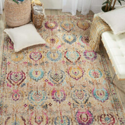 Multi Luxurious Traditional Persian Easy To Clean Floral Graphics Rug For Dining Room -71 X 230Cm (Runner)