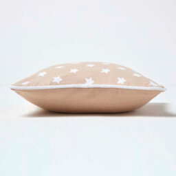 Homescapes Cotton Beige Stars Cushion Cover, 30 X 30 Cm - thumbnail 3