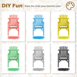Gainoom Log Wood Patio Chair Fire Pit Lounge Chair Solid Wood Outdoor Armchair With Built-In Armrest And Curved Seat - thumbnail 4