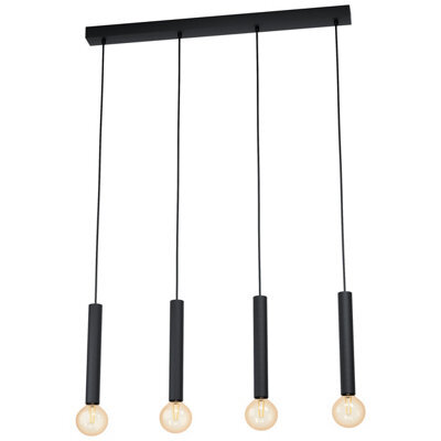 Stylish Black Pendant Ceiling Light With 4 E27 Bulb Holders For Kitchen - image 1